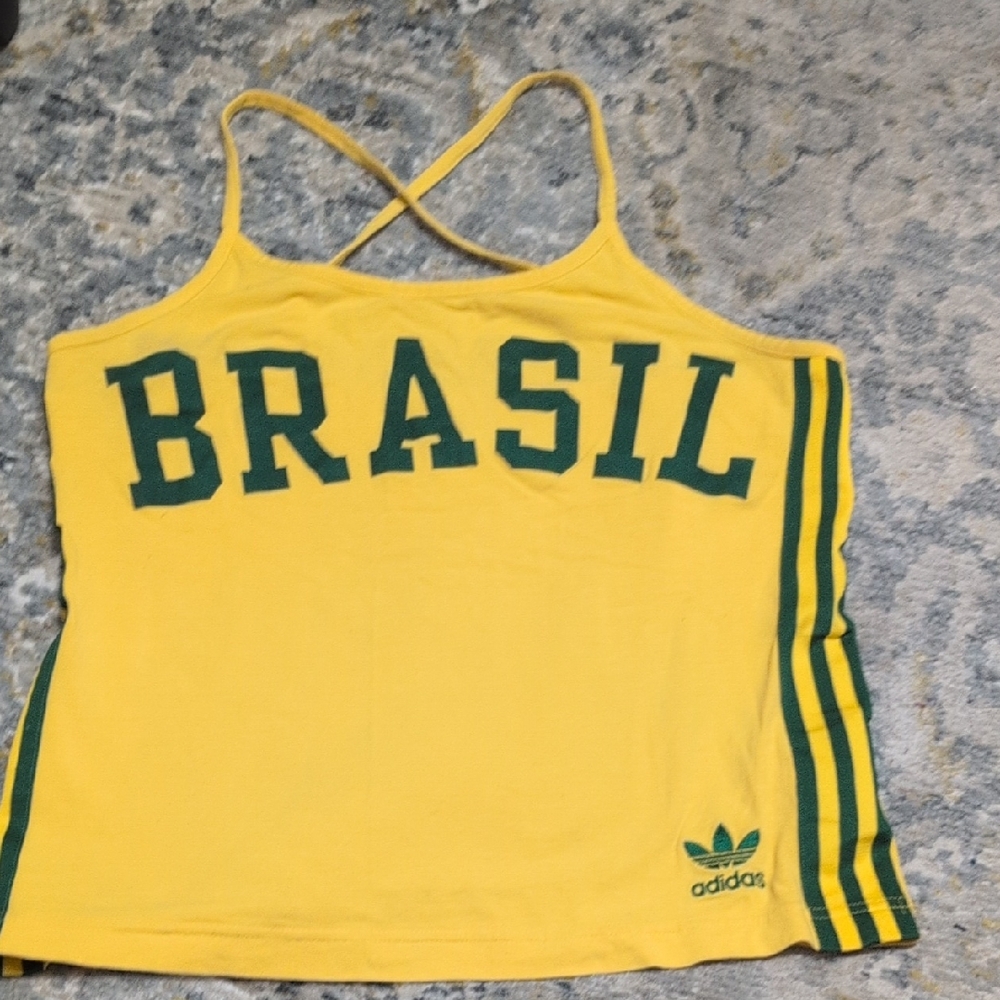 Vintage y2k Adidas Brazil Fifa World Cup Cami Tank Top